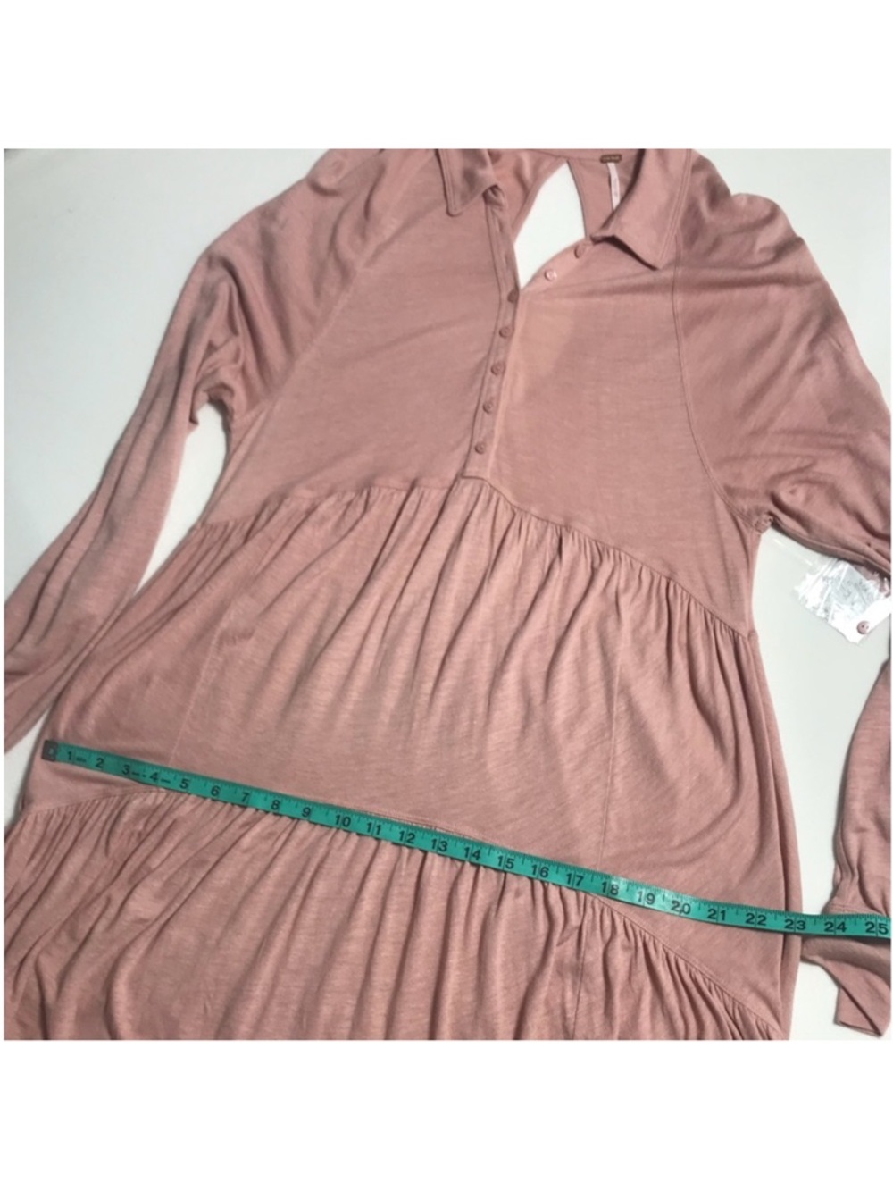 Free People Best Girl Tunic Tiered High Low Ruffles Keyhole Back Dress Medium - Picture 14 of 15